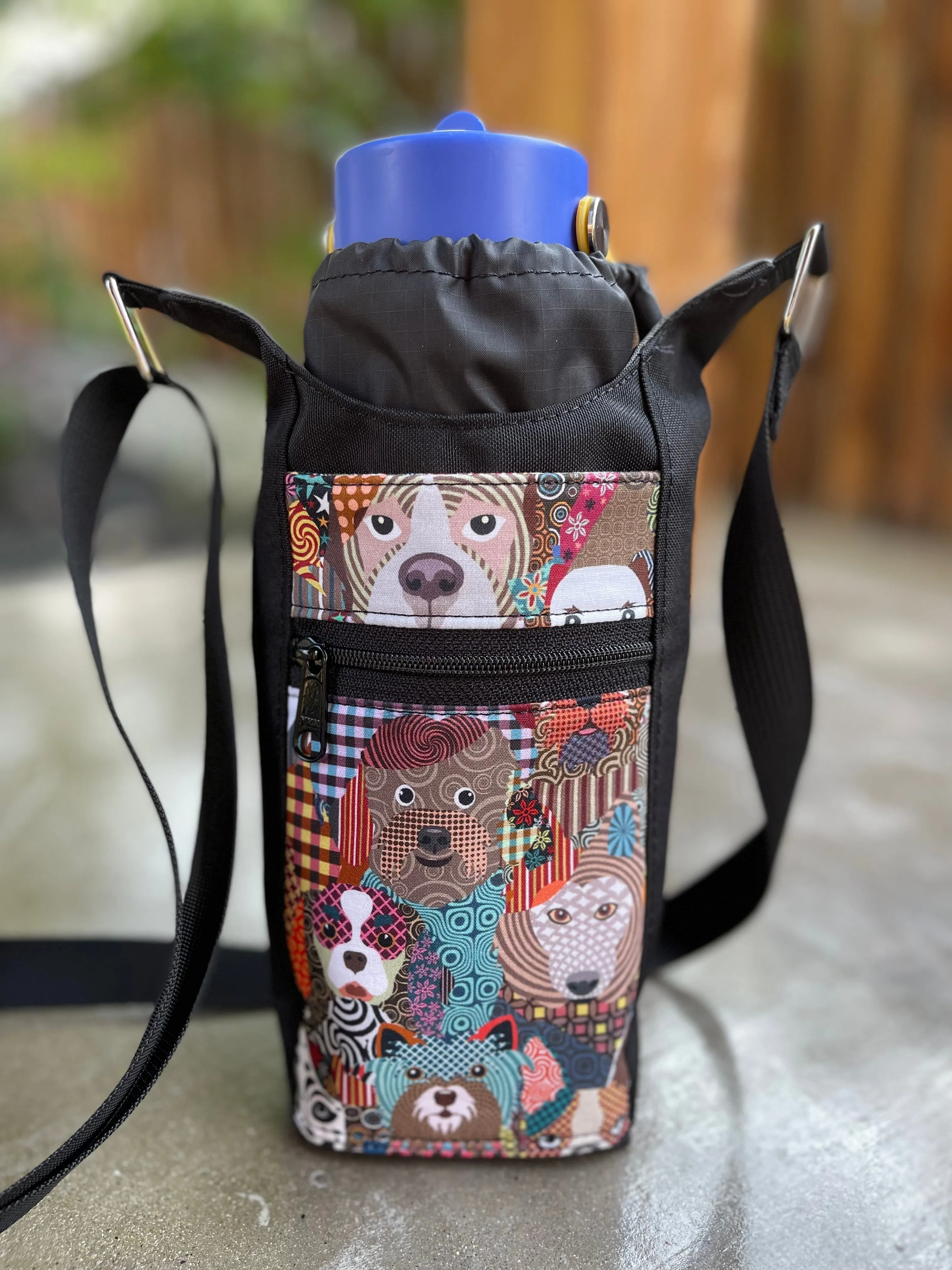 Water Bottle Crossbody Bag - Day Drinker - Groovy Garden Pocket